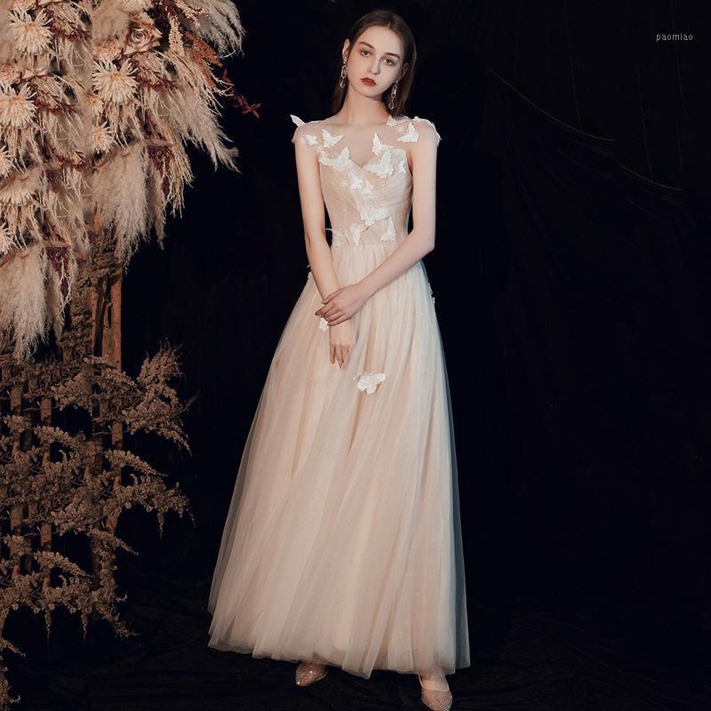 

Ethnic Clothing Elegant Butterfly Enbroidery Applique Chiffon Evening Dress Cheongsam Back Zipper Prom Fomail Gown Vestidos De Noche