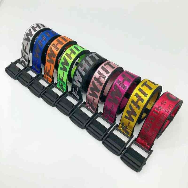 

2022 New Trend Belt Men and Women Same Style Red Tide Correct Off Whitee Fashion Industrial Letter, Black