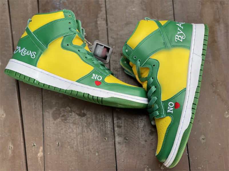 Chaussures Hommes Dunks High Par tous les moyens JAUNE VERT Chaussure de basket-ball de qualité supérieure Baskets de sport JAUNE / VERT Taille 3