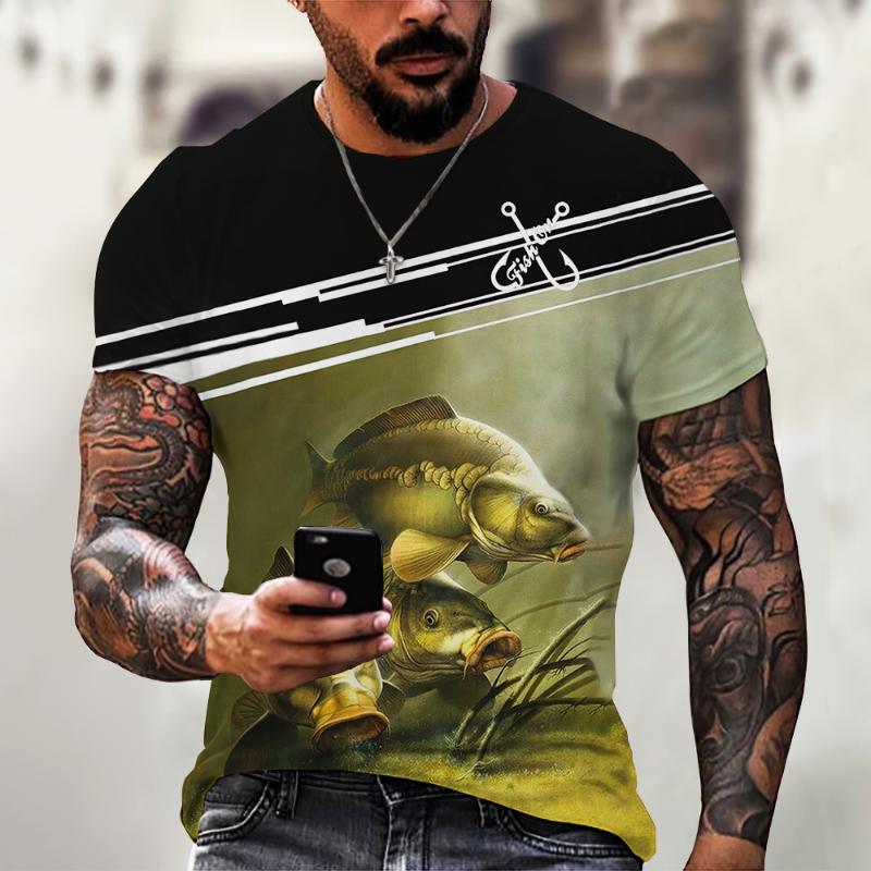 

Men' T-Shirts Summer Carp Pattern 3D Printed T-shirt For Men Fashion Casual Loose T Shirt Oversize Round Neck Tshirt High Quality Street To, 17