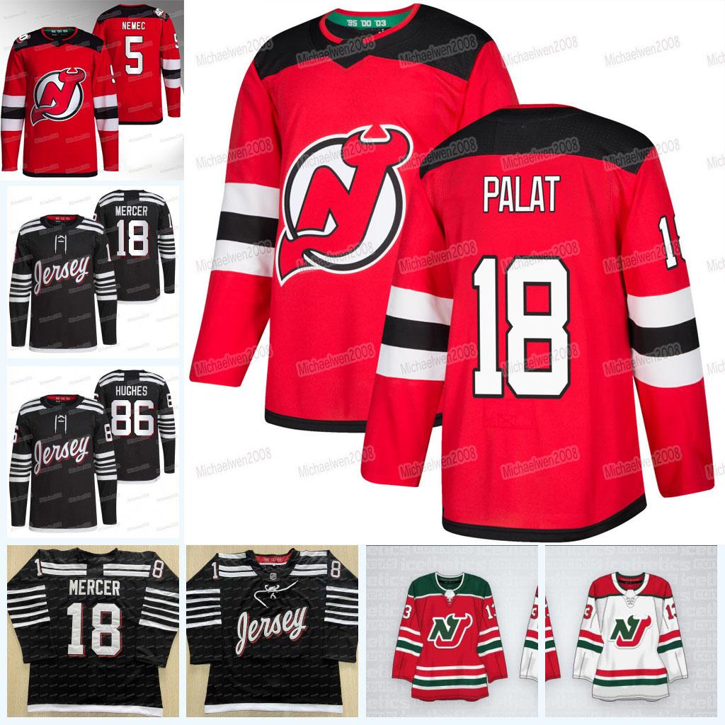 

hockey Simon Nemec Devils Jersey Ondrej Palat Jack Hughes Dawson Mercer Nico Hischier Miles Wood P.K. Subban Dougie Hamilton Damon Severson, Men