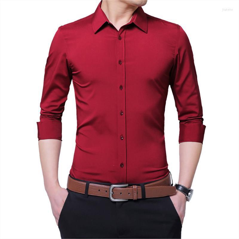 

Men's Dress Shirts Man's Shirt Casual Long Sleeved Slim Fit Man Social Business Brand Clothing Plus Size 5XLMen's, Black