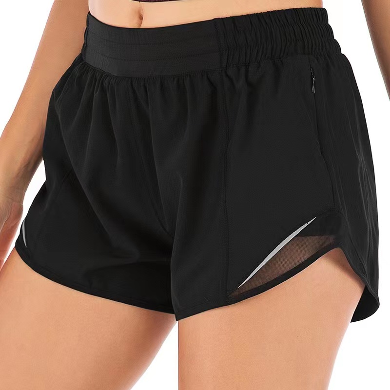 

Lu-yoga hotty short New high waist Women Yoga Shorts Solid Sports Gym Wear Breeches leggings Elastic Fitness Lady Yoga yogaworld, Black