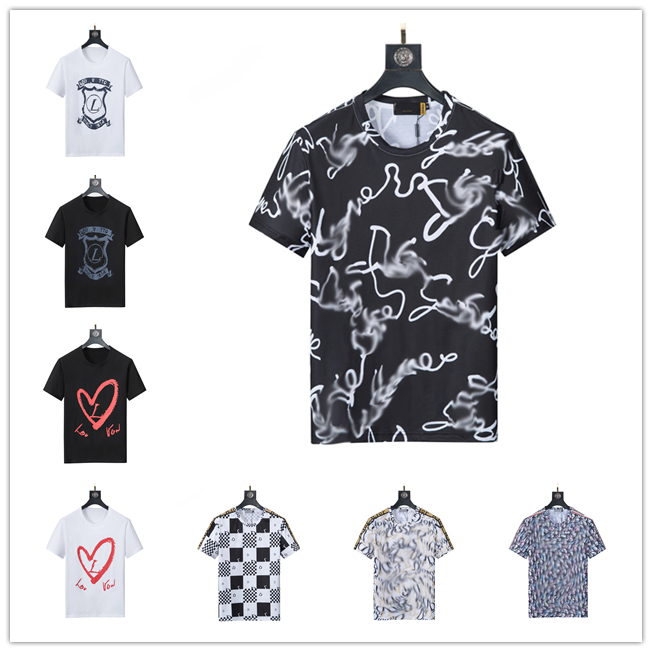 

Mens Letter Print T Shirts Black Fashion Designer Summer High Quality Top Short Sleeve Size M-3XL#02, 21