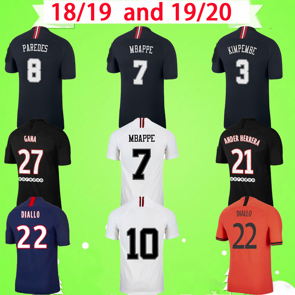 

Paris jersey Retro 2018 2019 2020 maillots de foot MBAPPE soccer jerseys ICARDI 18 19 20 Classic Vintage football shirt CAVANI Adult mens fourth third black white -2XL, 19/20 away