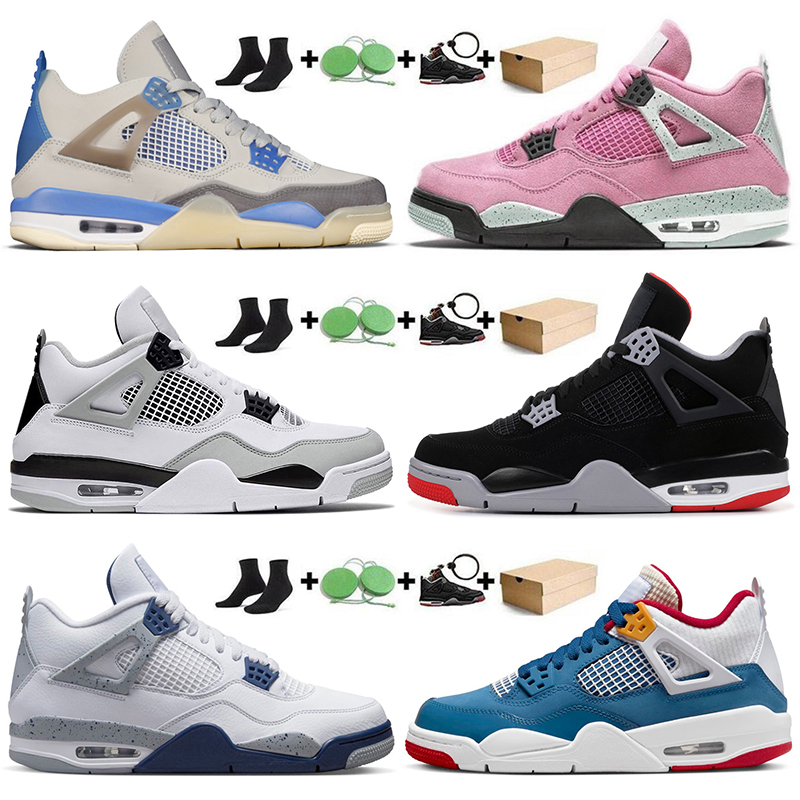 

Mens Womens J4 Basketball Shoes Jumpman 4 4s IV Messy Room Black Cat Midnight Navy Sail Pink Blue Thunder Purple Outdoors Sports, B2 red thunder 40-50