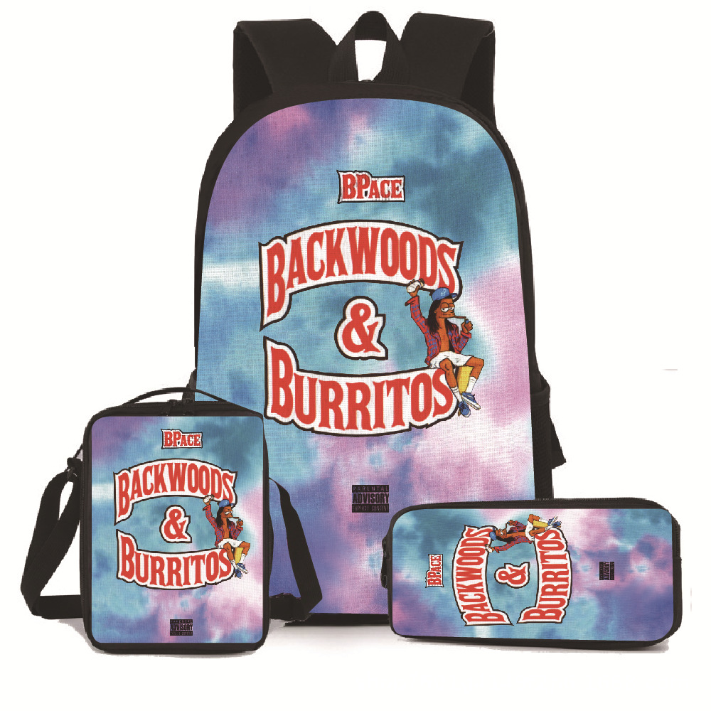 

Luxury Designer Bag Fashion Cartoon Backpacks Backwoods Cigar Bags Three Piece Backpack Oxford Cloth Schoolbags Large Capacity Schoolbag Travel Storage Bag, As picture