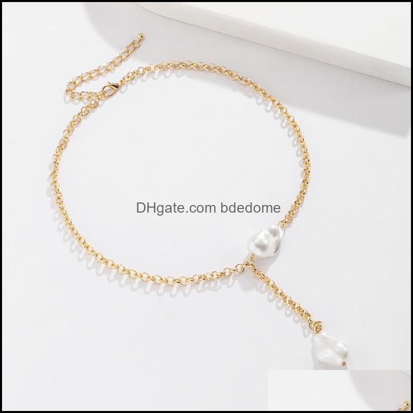 

Chains Hip Hop Imitation Pearl Necklace For Women Simplicity Irregar Pendant Chain Wedding Pary Jewelry Gift Drop Del Bdedome Dhca5