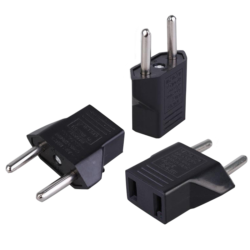 

EU to USA European Conversion Plug Portable 2Pin Black Travel Adapter Converter Power Socket
