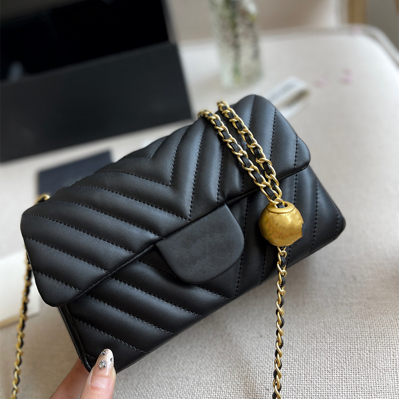 

High Quality Luxury Shoulder Bag Women's Big Mini Small Golden Ball Designer Handbag Leather Classic V Pattern Fashion Wallet Lady Messenger, Grey