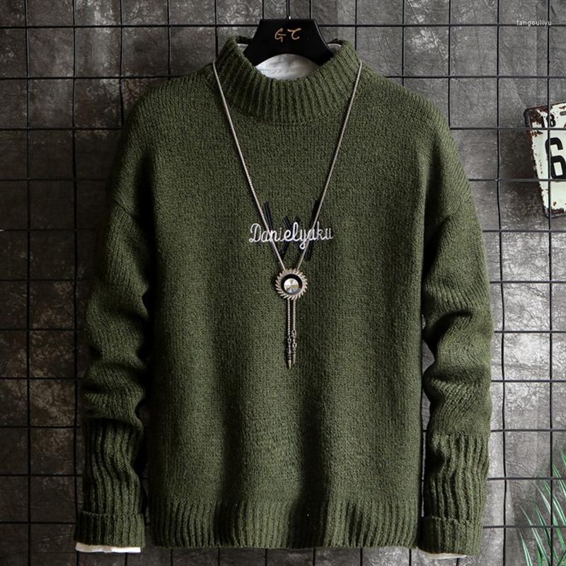 

Men's Sweaters Huncher Mens Sweater Male Turtleneck Men 2022 Autumn Winter Casual High Neck Man Jumper Korean Green For, Black sweater male