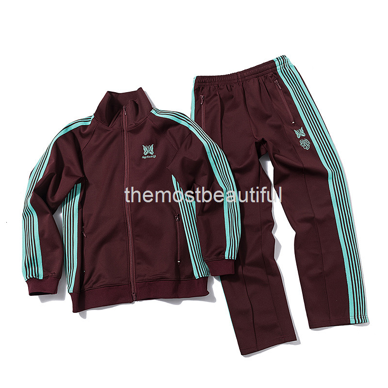 

Men' Pants 21ss hip hop male and female student couple Butterfly Embroidery ribbon velvet jacket leisure sports suit trousers, 2# packing bag