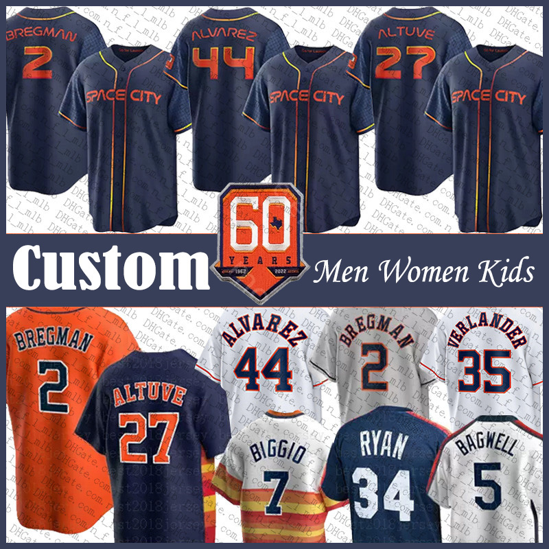 

Jose Altuve Alex Bregman Custom Men Women Kids Houston Baseball Jersey Astros Yordan Alvarez Justin Verlander Yuli Gurriel Michael Brantley Nolan Ryan Craig Biggio, Shown