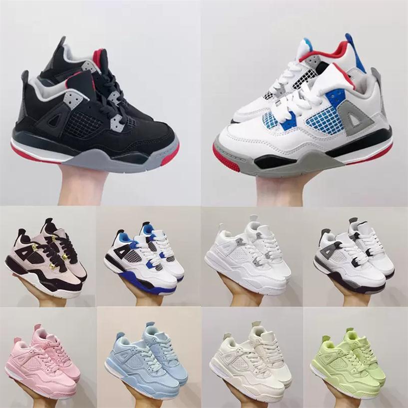 

Top Quality Jumpman Kids 4 4s Basketball Shoes Raptors Bred Tattoo 3s Tinker Black Cement Big Kid Youth Boys Sport Children Sneake2638, Color 8
