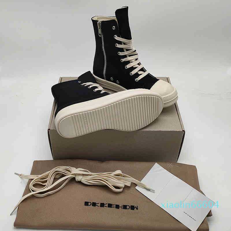 

Dress Shoes Rick canvas sneakers for men and women, Owens shoelaces, high soled boots, casual shoes, 4L8E, Style2 black