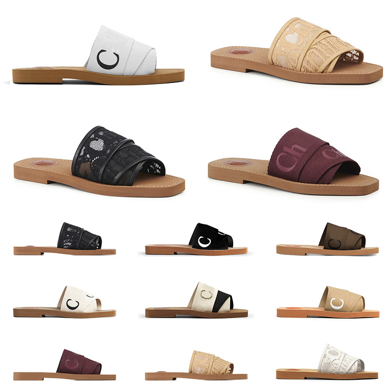 

Designer Woody Slippers Slides Lady Sandals White Black Soft Pink Sail Womens Mules Lettering Flat Sandal Fashion Outdoor Slipper Slide Summer Beach Shoes, 35-42 (23)