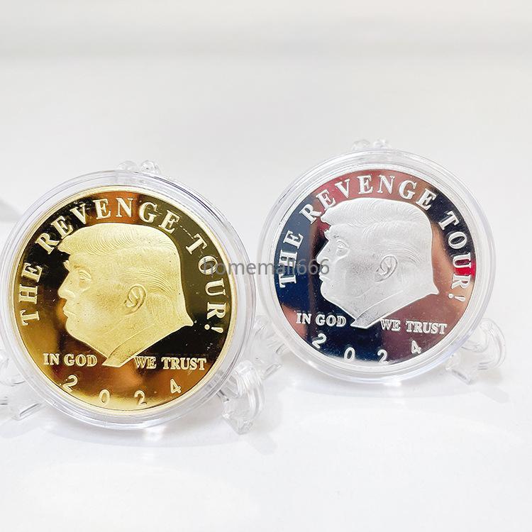 

Trump 2024 Coin Commemorative Craft The Revenge Tour Save America Again Metal Badge Gold Silver FY4727 AA