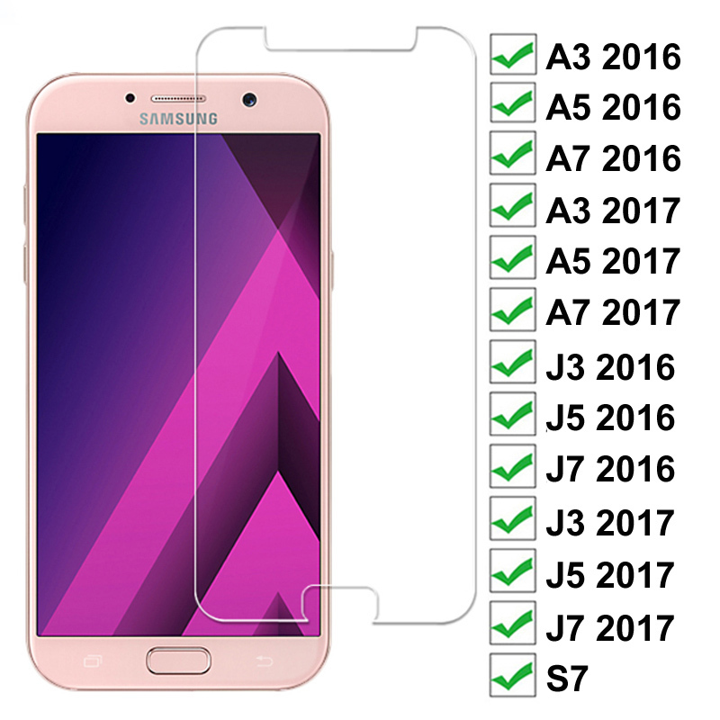 

9D Full Protection Glass the For Samsung Galaxy A3 A5 A7 J3 J5 J7 2017 2016 S7 Safety Tempered Screen Protector Film Case