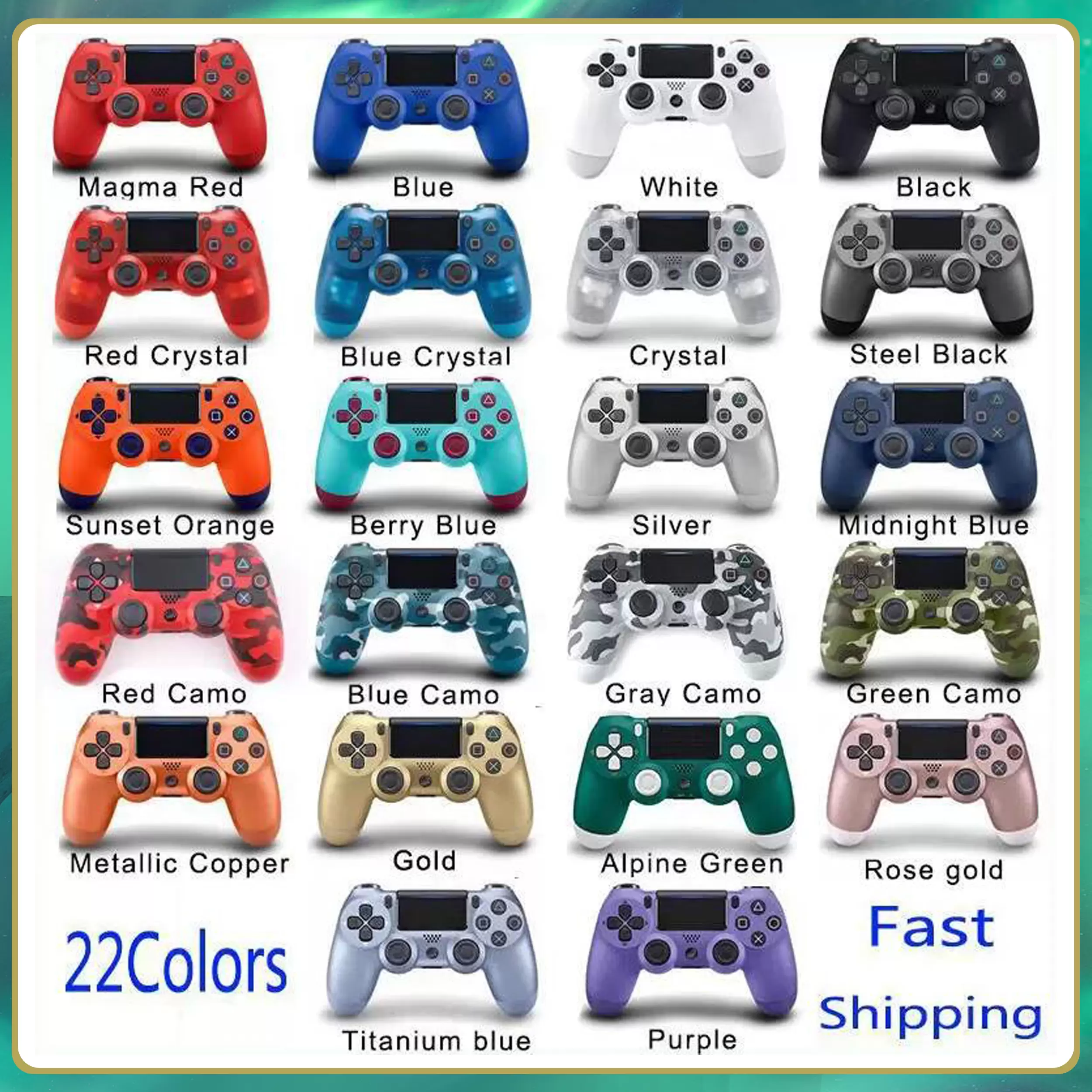 

Wholesale PS4 Wireless Bluetooth Controller 22 color Vibration Joystick Gamepad Game Controller for Play Station With box by DHL