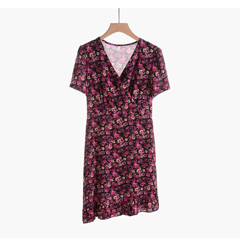 

Plus Size Dresses Dress Women Summer Simplee Ditsy Floral Loose Fluffy Print Plunging V-neck Short Sleeve Sundress Larger -5XL, Purple