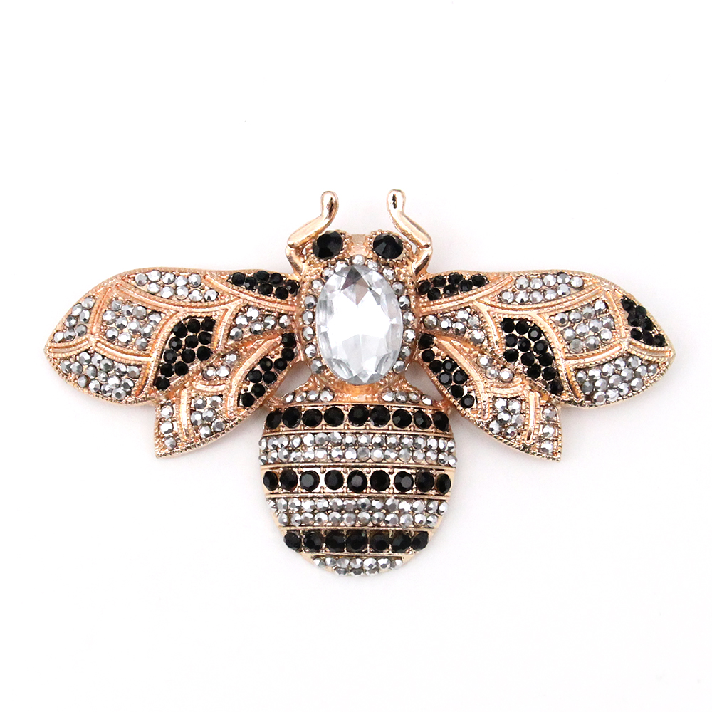 

10 Pcs/Lot Custom Brooches Unique Vintage Rhinestone Bumble Pin Large Size 100mm/3.93inches Bee Insect Brooch Pin For Decoration/Gift