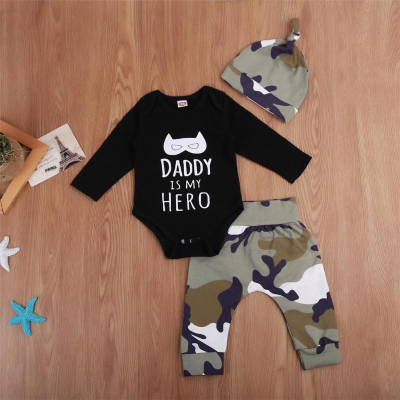 

Clothing Sets Pudcoco Boy Set 0-24M Born Baby Boys Tops Long Sleeve Romper Jumpsuit Pants Hat Outfit SetClothing, Black