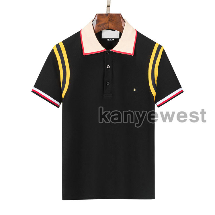 

2022 Europe Italy Embroidery bee Polo T shirt High Street Short Sleeve Splicing Lapel polos shirts Women Mens Fashion Designers luxury tShirts Cotton Casual tee, White
