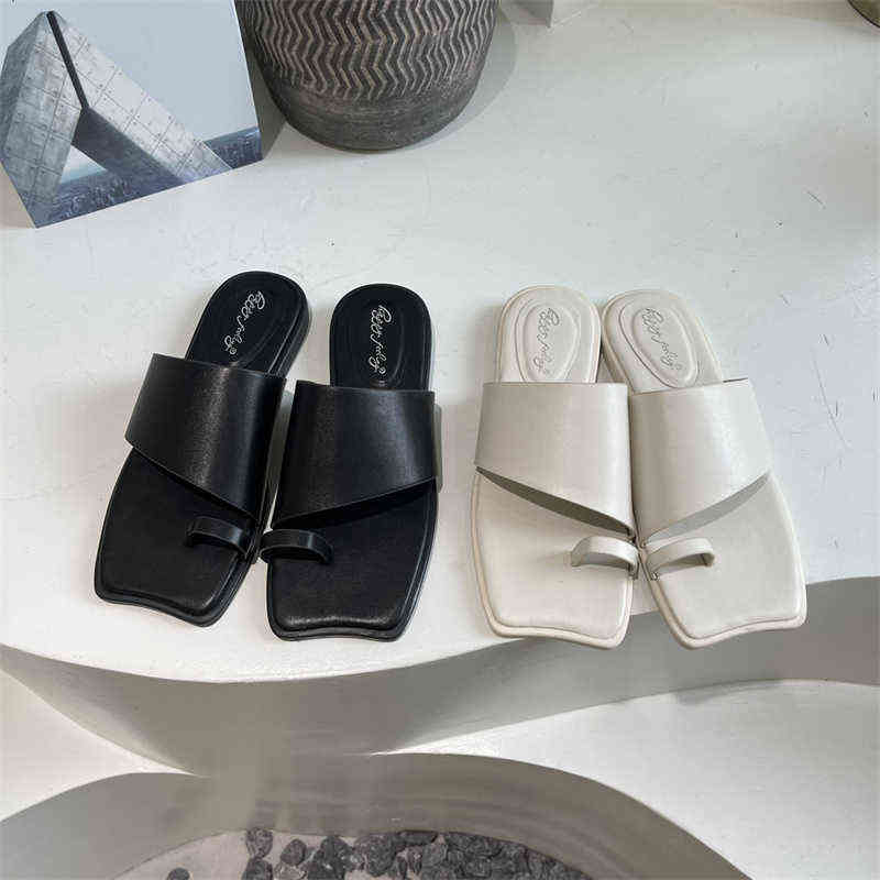 

Slipper Women Brand New Summer Luxury Beach Sandal Slide Ladie Slip on Flat Outdoor Flip Flop Zapato m 220622, White