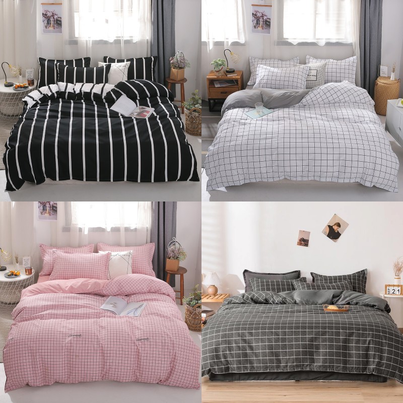 4pcs designer bed comforters sets Bedding Set Polyester Fiber Household Brief Plant Pillowcase Duvet Cover Sets Comfortable blanket 129 G2-image-648353307