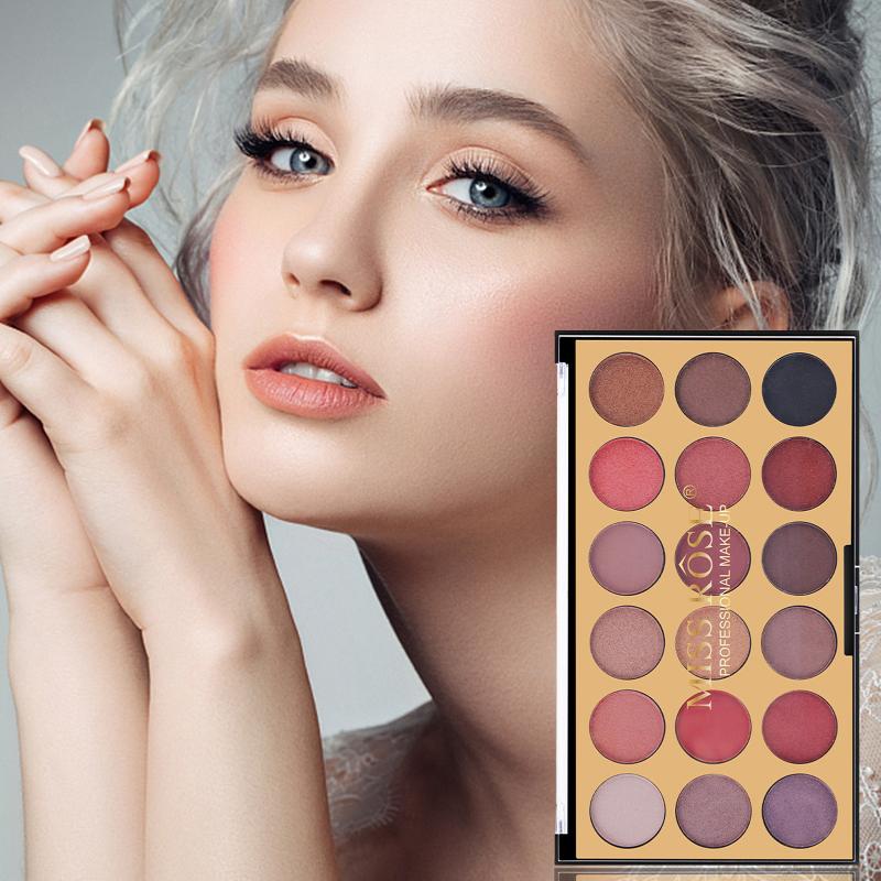 

Eye Shadow Eyeshadow Palettes For Women Matte Shimmer 18 Colors Waterproof Palette Pigmented Makeup Powder BeautyEye, As pic