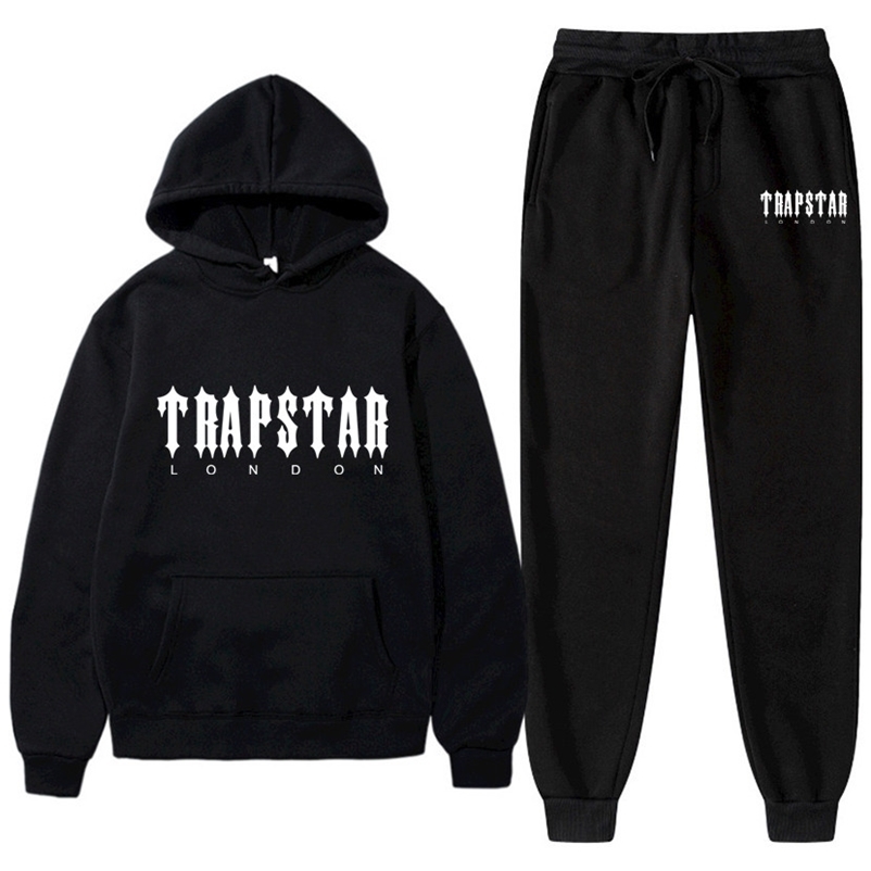 

Men's Tracksuit Trend Hooded 2 Pieces Set Hoodie Sweatshirt Sweatpants Sportwear Jogging Outfit Trapstar Man Clothing 220726, Navy blue 42