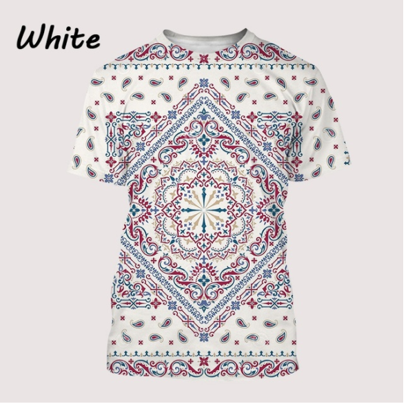 

New 3D Print Causal Clothing Bandana Pattern Fashion Men Women T-shirt Plus Size Size -7XL 006, Color of picture