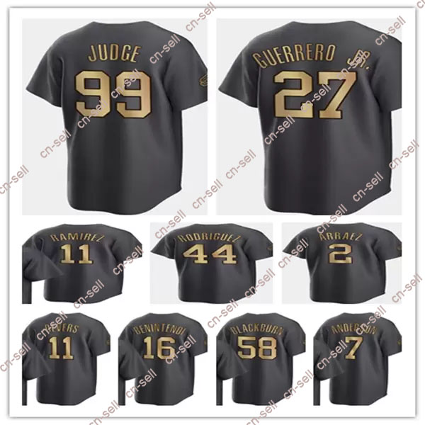 

2022 Charcoal All Star Baseball Jersey Aaron Judge Tim Anderson Jose Ramirez Altuve Cabrera Andrew Benintendi Blackburn Rodriguez Mike Trout Vladimir Guerrero Jr., Flexbase men s-xxxl
