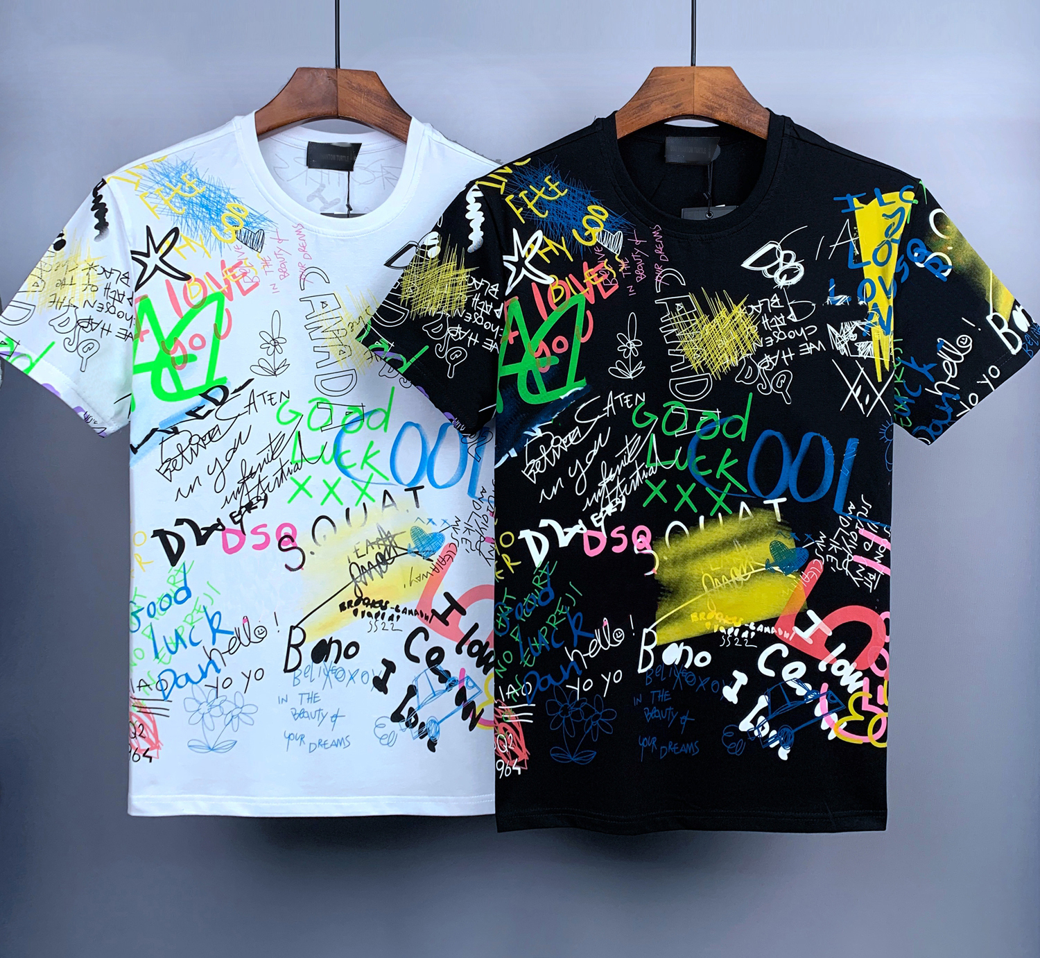 

DSQSURY 2022SS New Mens Designer T shirt Paris fashion Tshirts Summer DSQ T-shirt Tees Male Top Quality 100% Cotton Top ST992, Black