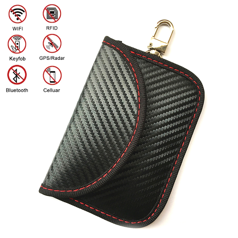 

Faraday Keys Bags RFID Signal Blocker Protector Card FOB Signal Shielding Case Keyless Entry Car for Privacy Protection BAG1066, Black