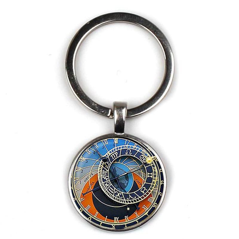 

Keychains 2022 Astrology Clock Pattern Keychain Retro Astronomical Calculate Key Ring Friend Family Birthday Christmas Gift Souvenir