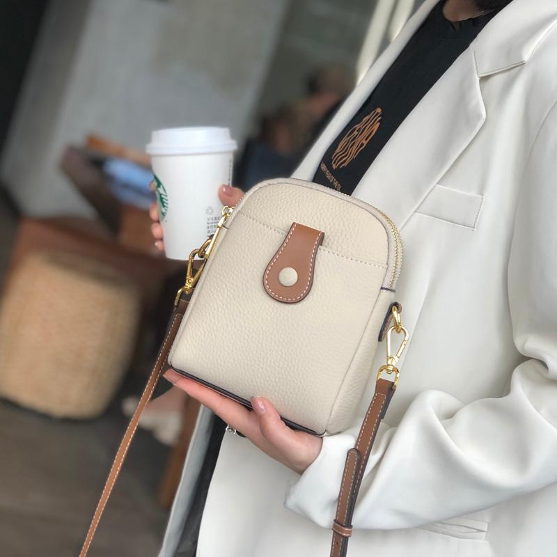 

Evening Bags Genuine Cow Leather Women Shoulder Strap Bag Mobile Phone Small Luxurious Simplicity Ladies Cross Body PouchEvening, Black