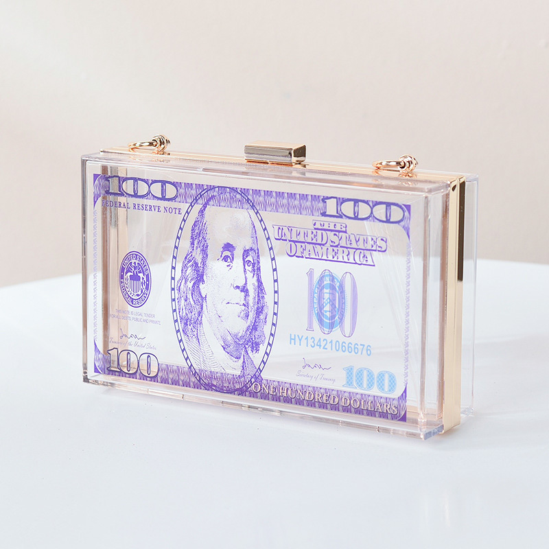 

Luxury Designer Handbags Women Shopper Dollar Wallets Fashion Personality Creative Transparent Acrylic Jelly Crossbody Bags 220616, Qianzise