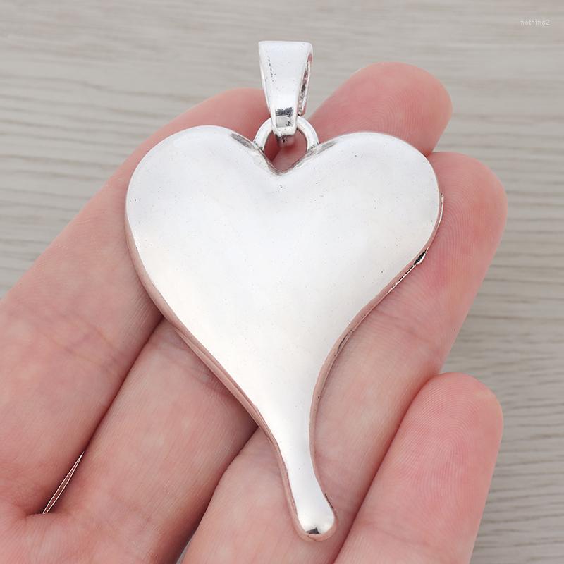 

Pendant Necklaces X Silver Plated Large Love Heart Charms Pendants For Necklace Jewelry Making Accessories 70x42mmPendant
