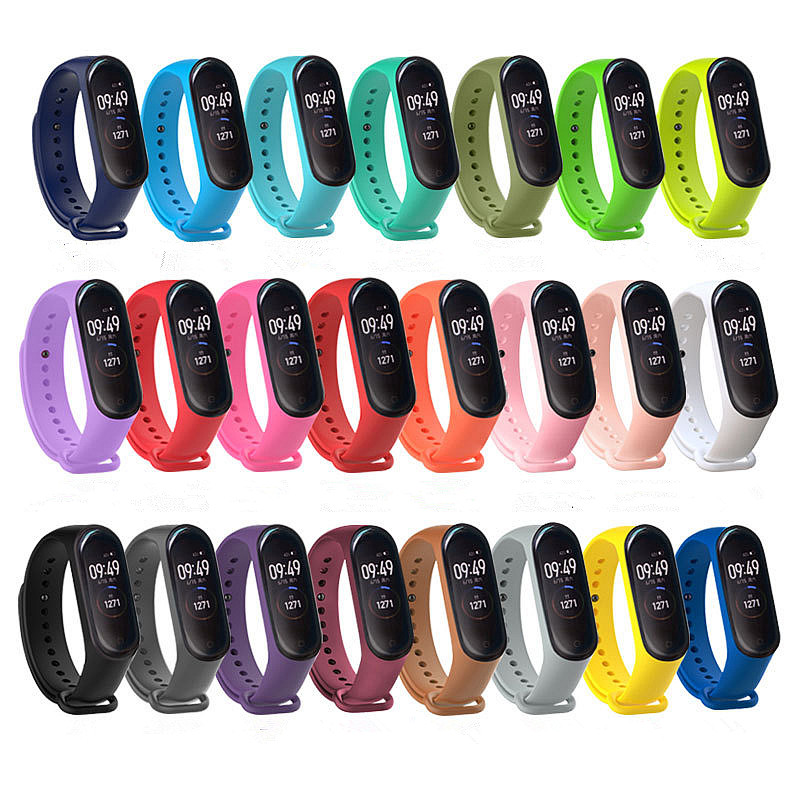 Strap For Xiaomi Mi Band 5 4 3 6 Silicone Wristband Bracelet Replacement Fit MiBand 3 4 band5 band6 Smartwatch Accessories Wrist Color TPU Straps-image-789576901