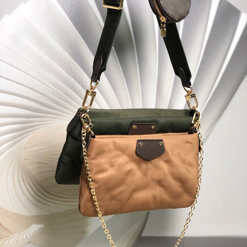 

10A Mirror quality MAXI MULTI POCHETTE ACCESSOIRES Shoulder Bags M58977 Fashion Luxuries Crossbody Bag Genuine Leather Chain Bag With Box L131