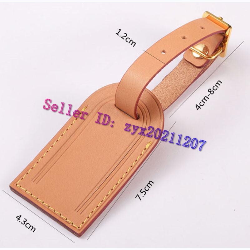 

Top Grade Bag Parts Real Vachetta Vegetable Tanned Calf Leather Hanging Name Tag For Travel Luggage Duffle Handbag Customized Hot Stamp Service Small Size