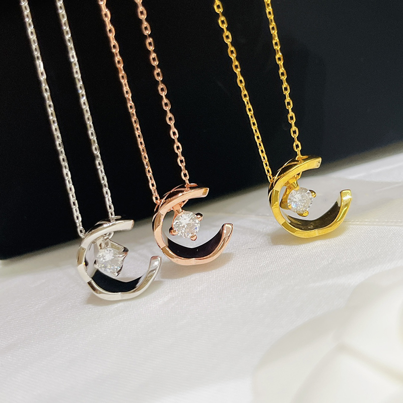 Designer Necklace Womens Gold Diamond Pendant C Necklaces Men Ladies Silver Chin Luxury Jewelry Women Mens Fashion Unisex Necklaces 925 2206174D