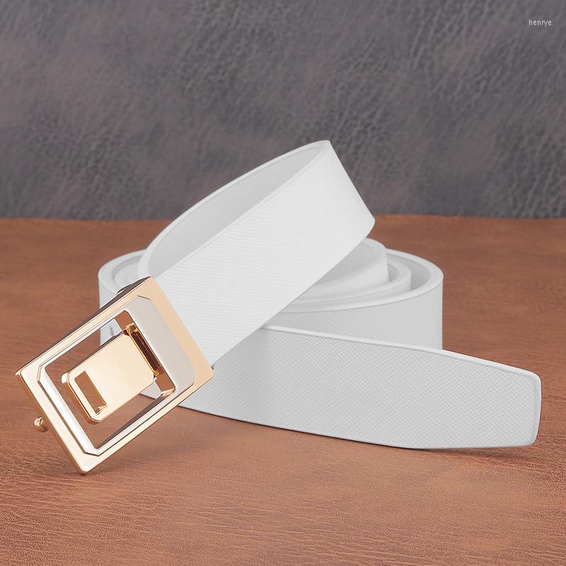 

Belts High Quality White Men's Belt Boy Fashion Designer Casual Smooth Bckle Genuine Leather 2.9 Cm Ceinture HommeBelts BeltsBelts, Black
