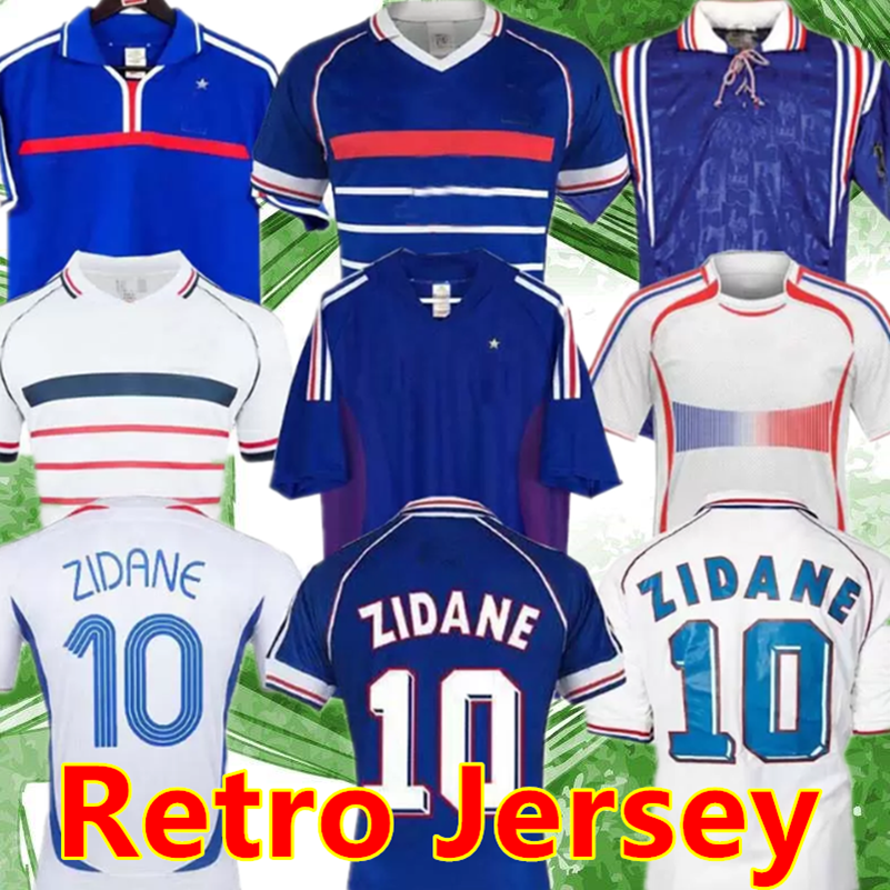 

1998 Retro version FRENCES soccer jersey 96 98 02 04 06 ZIDANE HENRY Pires MAILLOT DE FOOT Soccer shirt 2000 Home Trezeguet football uniform, 1998 home