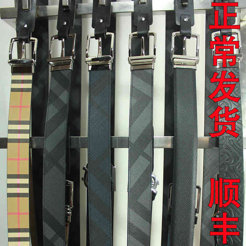 

Buckle Designer belt Men's Needle Checked Double-sided Belt Luxury, Black