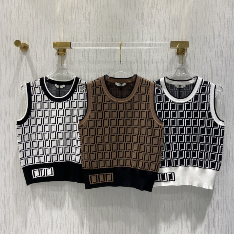 

2021s fashion brand fen nd di vest womens knitted sweater summer casual Women Designers Clothes FF wool knitted vests sweat-absorbing elasti, 12