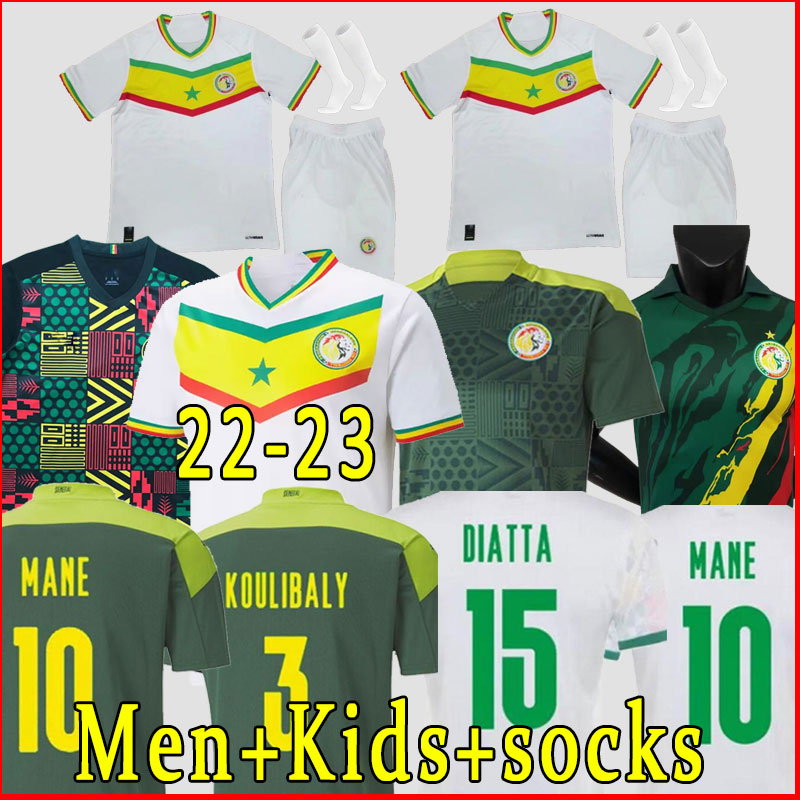 2022 Sénégal Soccer Jerseys Cup Team National Team 1 Star World Koulibaly Gueye Kouyate Sarr Maillot de Foot Men Kit 21 22 23 Football Shirt Home