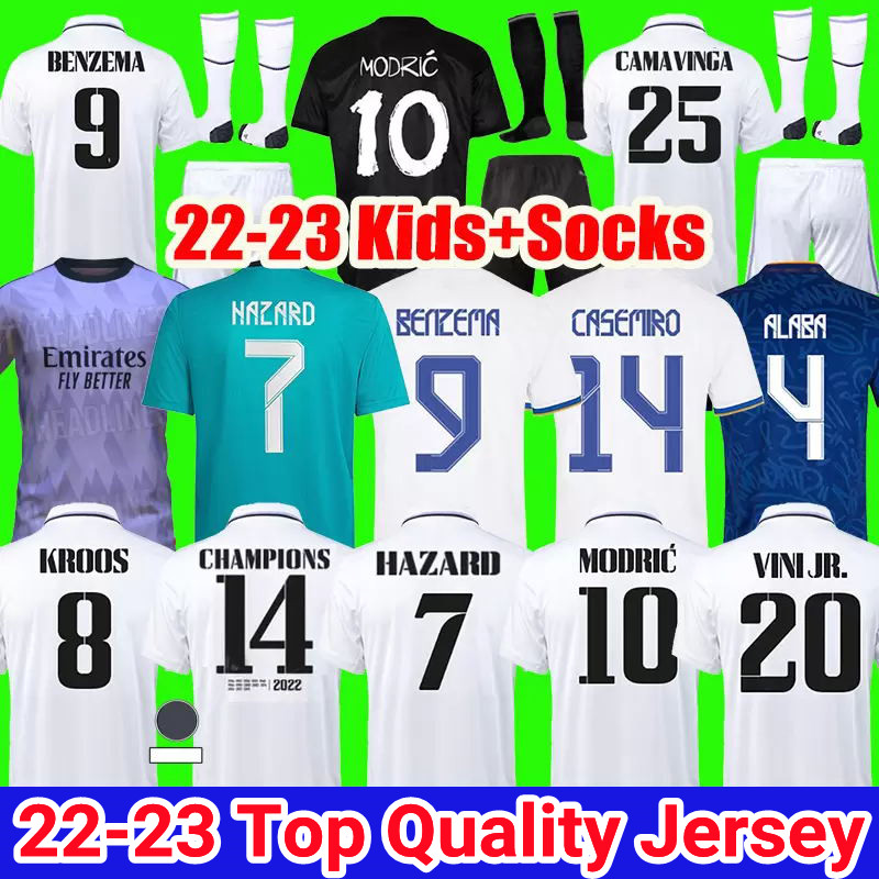 

21 22 23 Real Madrids Finals champions BENZEMA Soccer Jerseys 14 VINI JR. MODRIC Camavinga Rodrygo Jersey Asensio KROOS Courtois 2022 2023 Men kids kit Football Shirt, 21-22 home kids