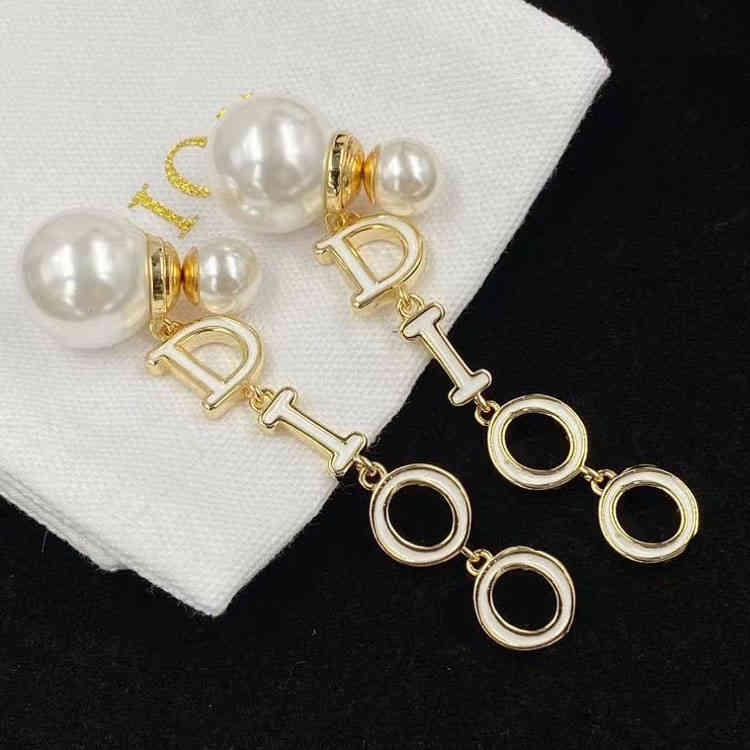 

2022 New Fashion Designer Jewelry drop pearl minority long silver needle female